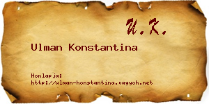 Ulman Konstantina névjegykártya
